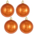 thumbnail image 1 of Christmas By Krebs 4" (100mm) Shiny Mandarin Orange [4 Pieces] Solid Commercial Grade Indoor and Outdoor Shatterproof Plastic, UV and Water Resistant Ball Ornament Decorations, 1 of 7
