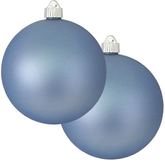 Christmas By Krebs 6" (150mm) Velvet Arctic Chill Blue [2 Pieces] Extra Large Solid Oversized Huge Big Outdoor Plastic, UV Ball Ornament Hanging Tree Decorations