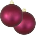 thumbnail image 1 of Christmas By Krebs 6" (150mm) Velvet Bayberry Red [2 Pieces] Extra Large Solid Oversized Huge Big Outdoor Plastic, UV Ball Ornament Hanging Tree Decorations, 1 of 7