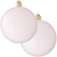 thumbnail image 1 of Christmas By Krebs 6" (150mm) Velvet Cloud White [2 Pieces] Extra Large Solid Oversized Huge Big Outdoor Plastic, UV Ball Ornament Hanging Tree Decorations, 1 of 7