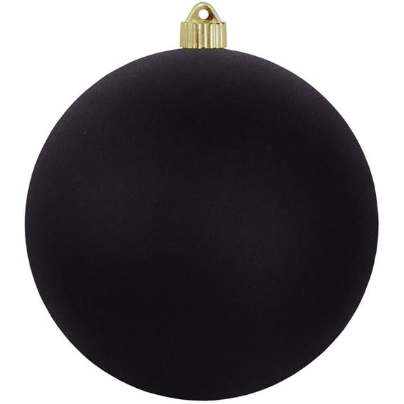 Christmas By Krebs 8" (200mm) Velvet Soot Black [1 Piece] Extra Large Solid Oversized Huge Big Outdoor Plastic, UV Ball Ornament Hanging Tree Decorations