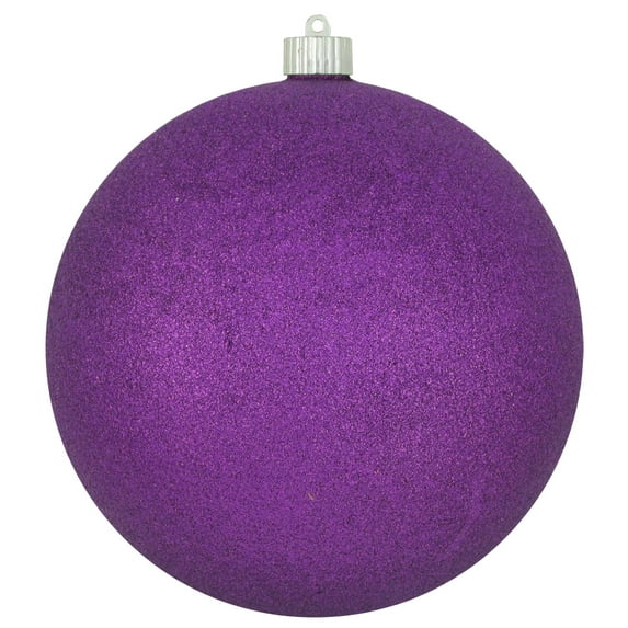 Christmas By Krebs Ornament, Commercial Grade Indoor and Outdoor Shatterproof Plastic, Water Resistant Ball Ornament Decorations (Purple Glitter, 8 inch (200mm))