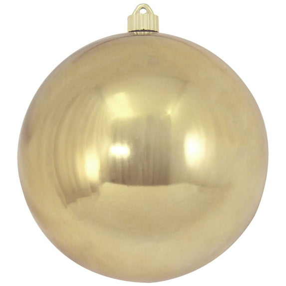 Christmas By Krebs Ornament, Large Commercial Grade Indoor and Outdoor Shatterproof Plastic, UV and Water Resistant Ball Ornament Decorations (Shiny Gilded Gold, 8 inch (200mm))