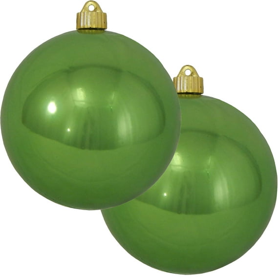 Christmas By Krebs Ornament, Large Commercial Grade Indoor and Outdoor Shatterproof Plastic, UV and Water Resistant Ball Ornament Decorations (Shiny Limeade Green, 6 inch (150mm))