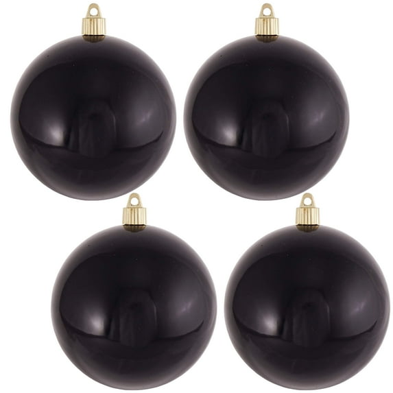 Christmas By Krebs Ornament, Large Commercial Grade Indoor and Outdoor Shatterproof Plastic, UV and Water Resistant Ball Ornament Decorations (Shiny Onyx Black, 4 3/4 inch (120mm))