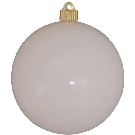 Christmas By Krebs Ornament, Large Commercial Grade Indoor and Outdoor Shatterproof Plastic, UV and Water Resistant Ball Ornament Decorations (Shiny Pure White, 8 inch (200mm))