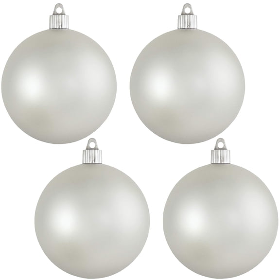 Christmas By Krebs Ornament, Large Commercial Grade Indoor and Outdoor Shatterproof Plastic, UV and Water Resistant Ball Ornament Decorations (Velvet Dove Gray, 4 inch (100mm))