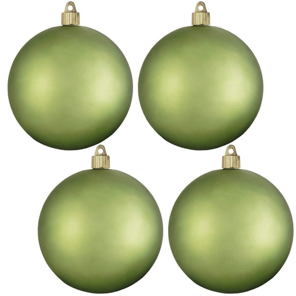 Christmas By Krebs Ornament, Large Commercial Grade Indoor and Outdoor Shatterproof Plastic, UV and Water Resistant Ball Ornament Decorations (Velvet Krypton Green, 4 3/4 inch (120mm))