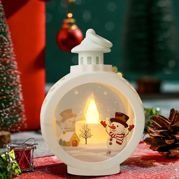 Christmas LED Candle Lights, Circular Hanging String Lights for Window and Indoor Decor, Battery Operated Portable Lamp for Holiday Season(White)