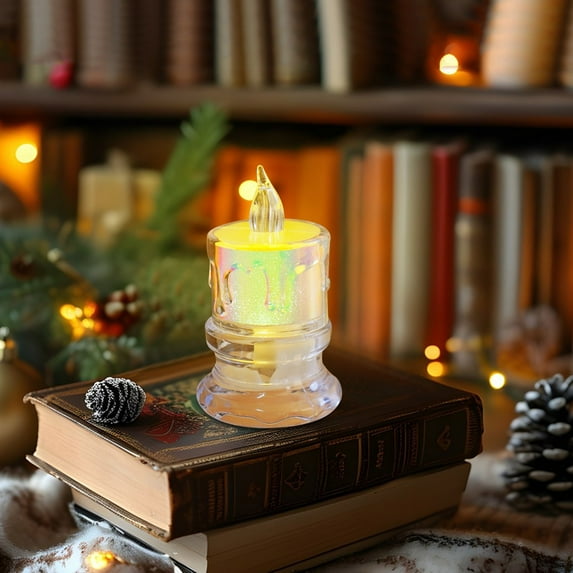Christmas LED Candles, Electronic Candle Lights, Multicolor Flickering Flameless Battery Operative Tea Lights, Desktop Bedroom Birthday Party Home Decorations