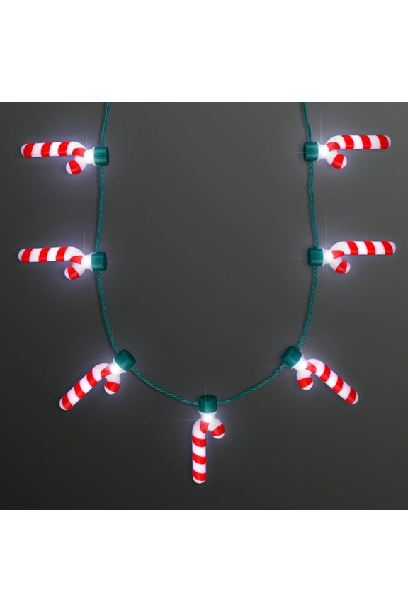 Christmas LED Candy Canes Light Up Necklace