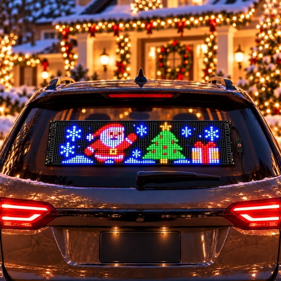Christmas LED Car Rear Window Display, App-Controlled Flexible Pixel ...