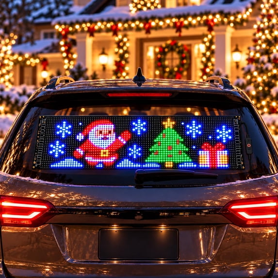 Christmas LED Car Rear Window Display, App-Controlled Flexible Pixel ...