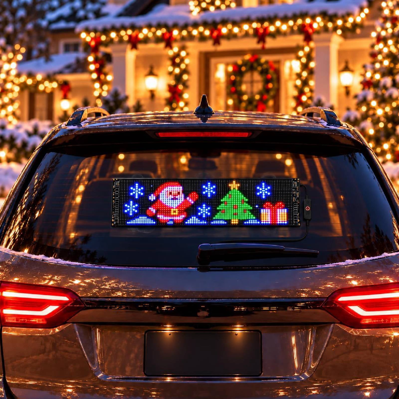 Christmas LED Car Rear Window Display, App-Controlled Flexible Pixel ...
