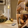 thumbnail image 1 of Christmas LED Electronic Taper Candle Light with Base, Remote‑Controlled Flameless Candle with Dripping Wax Effect for Holiday, Wedding and Vintage‑Style Home Decor, 1 of 6
