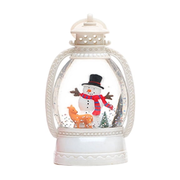 Christmas LED Hanging Lantern – Battery Operated Lighted Xmas Decor with Santa & Tree Design, Warm Glow Night Light for Party, Desktop, Home & Kids Room