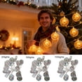 thumbnail image 1 of Christmas LED Letter String Lights - (196.85in/500cm 20LED) Transparent Round Bulbs, Warm White Glow, Plug-In Design for Indoor/Outdoor Decor, Perfect for Christmas Trees, Windows, Parties, Yellow, 1 of 7