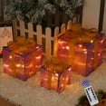 thumbnail image 1 of Christmas LED Light Box Set of 3, Remote-Control Gift Box Decoration, Elevated Christmas Box for Indoor & Outdoor Use, Holiday Gift Decoration for Terrace & Garden, 1 of 9