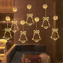 Christmas LED Light Decoration With Suction Cup Hook Christmas Tree Snowflake Snowman Battery Powered Indoor Bedroom Window Display Holiday Lights Warm White Christmas Ornament Set