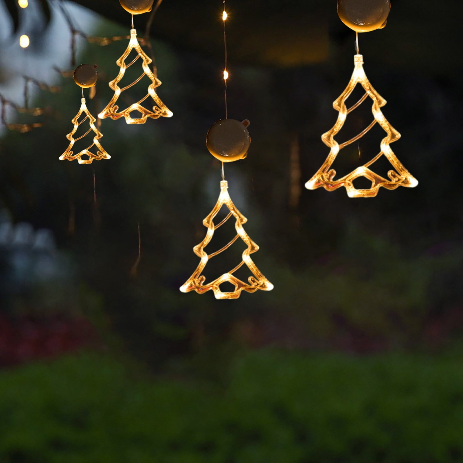 Christmas LED Light Decoration With Christmas Tree Ornaments Red