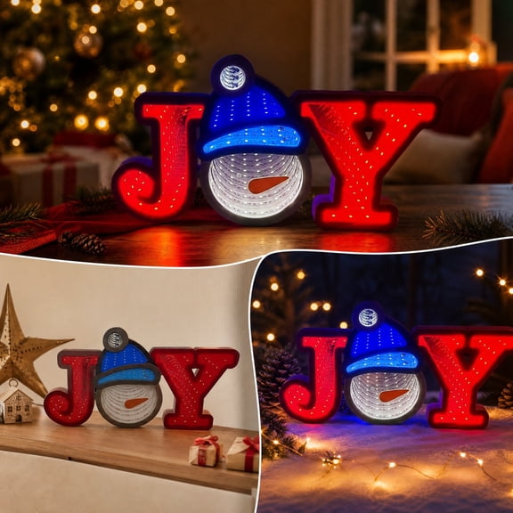 Christmas LED Light Letter JOY, USB Alphabet Light Up Letters Decor Ornament for Birthday, Party, Christmas, Home, Bar, WeddingWall & Table Decor