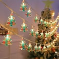 thumbnail image 1 of Christmas LED Light String – 9.84ft Indoor Decorative Lights with Santa Claus, Snowman & Tree Lanterns, Flexible PVC, Low Voltage Holiday Lights for Wall Window Tree, 1 of 5