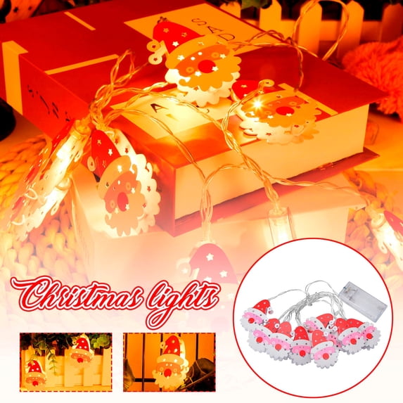 Christmas LED Light String Santa Claus Holiday Party Decoration, 1.65M ...