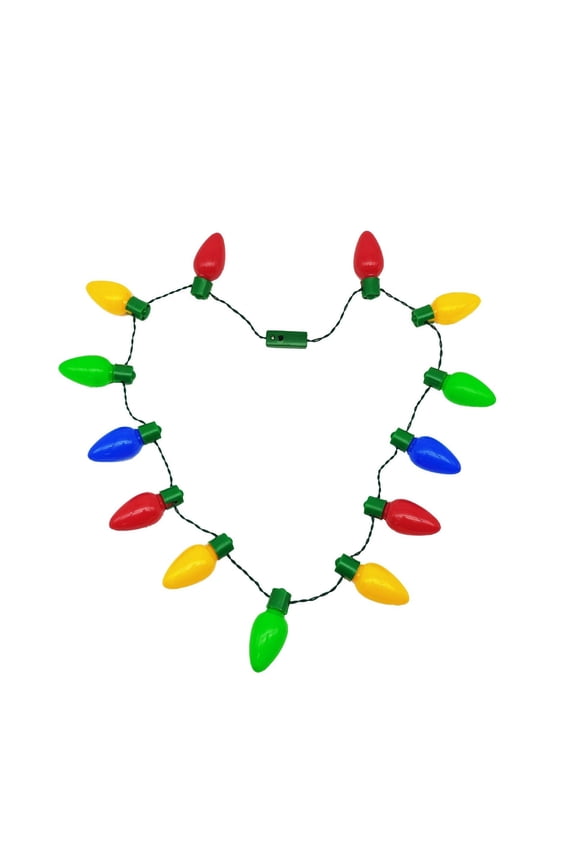 Christmas LED Light Up Necklace 13 Bulbs Party Favor Decoration Flashing Holiday Wearable Accessory