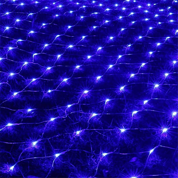 Christmas LED Net Lights Outdoor, Waterproof Mesh String Light, 200 LED 9.8 FT x 6.6 FT 8 Modes Plug in, Decor for Bushes Garden Party Xmas Tree,Blue