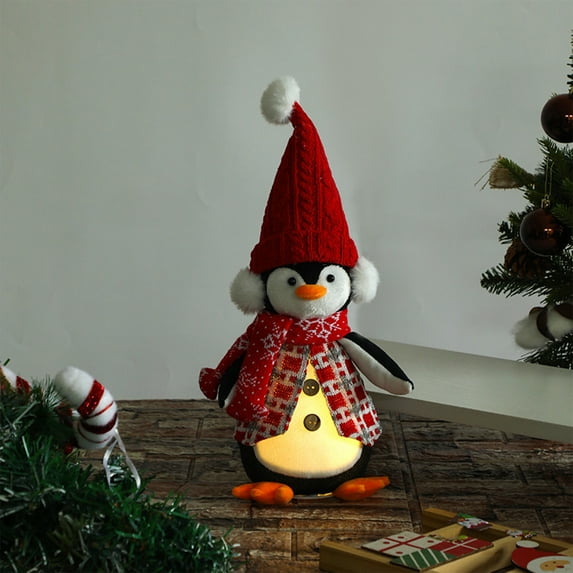 Christmas LED Plush Penguin Light Up Stuffed Toy Holiday Decoration Glowing Animal Gift for adult adults adults Festive Decor