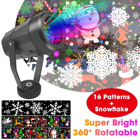 Christmas LED Projector Lights, Outdoor Christmas Decorations Light with Pattern Snowflake Holiday Landscape Projector Home Garden Decoration