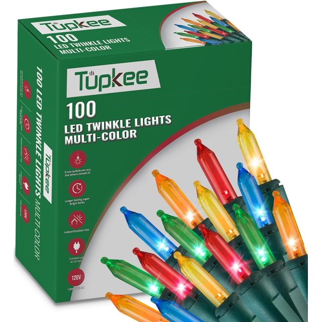 Christmas LED Random Twinkle Lights 100 LED MultiColor Bulbs 16 of 100 Lights Twinkle