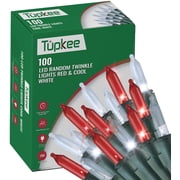 Christmas LED Random Twinkle Lights - 16 of 100 Bulbs Twinkle - LED Red & Cool White Christmas Tree Lights - Indoor Outdoor 24.75 Feet Light String, Sparkling Twinkling Holiday Decor