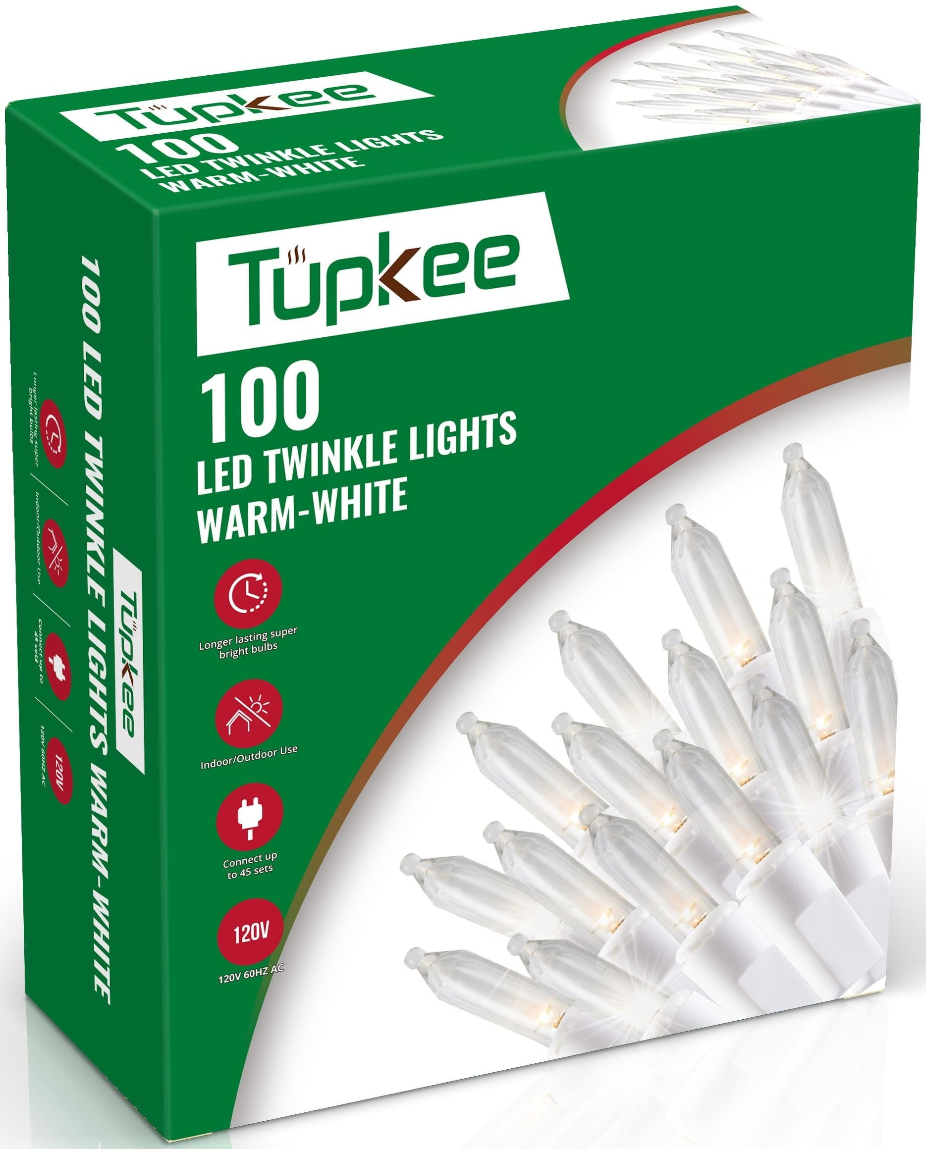 Christmas LED Random Twinkle Lights - 16 of 100 Bulbs Twinkle - LED Warm White Christmas Tree Lights - Indoor Outdoor 24.75 Feet White Light String,, image size:1869x2320