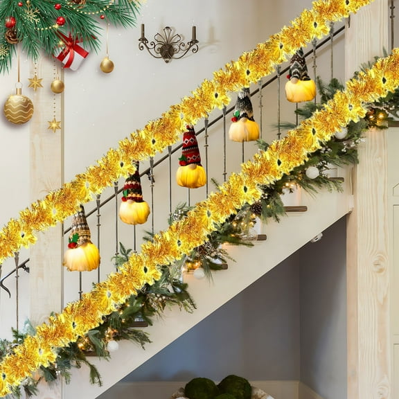 Christmas LED Rattan String Lights, Decorative Light Up for Door Window Arrangement, Staircase Handrail, Christmas Tree Decorations, Indoor Outdoor Holiday Decor