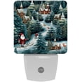thumbnail image 1 of Christmas LED Square Night Lights - Energy Efficient and Stylish Decor for Any Room | Set of 2 Dimmable Bedside Lamps with Touch Control and Auto Timer, 1 of 6
