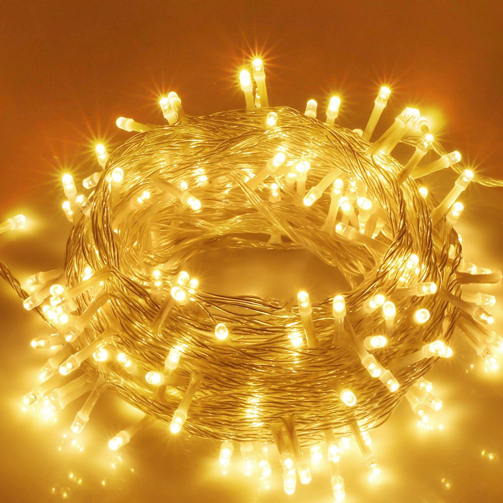 Christmas LED String Lights, 33Ft 100 LED Plug in String Lights, 8