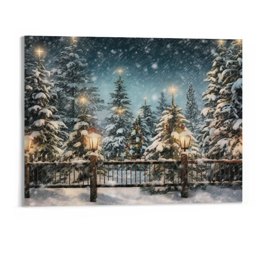 Christmas LED Wall Canvas Art Home Decor, Light Up Battery Operated