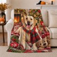 thumbnail image 1 of Christmas Labrador Pet Photo, Festive Pet Portrait Pattern, Warm Flannel Blanket for Living Room and Bedroom with Detailed Artwork, Dog Lovers Christmas Gift, Pet Lover Home Decor, 1 of 9