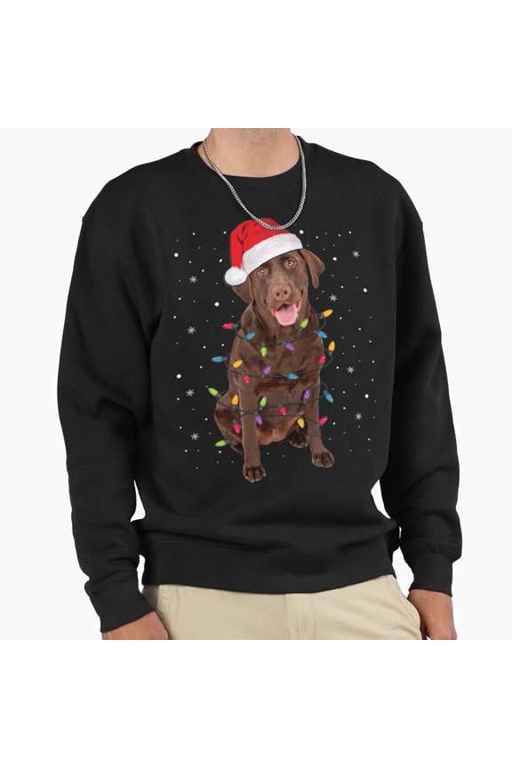 Christmas Labrador Retriever Dog Chocolate Graphic Unisex Sweatshirt Retro Lab Art G23515, Up to Size 5XL