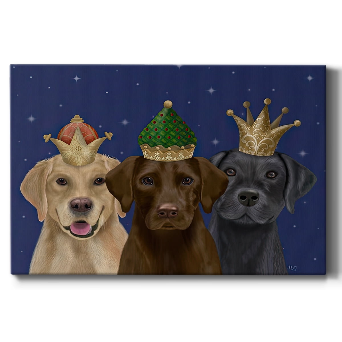 Christmas Labradors, Three Kings- Gallery Wrapped Canvas