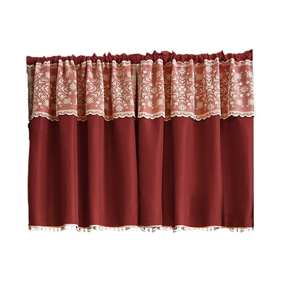 Christmas Lace Curtain with Snowflake Hem and Holiday Window Decoration Home Decor for Festive Interior