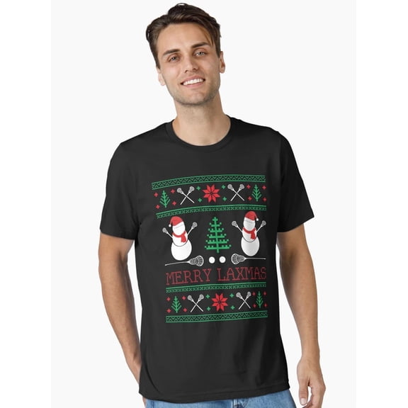 Christmas Lacrosse Funny Lax Player Ugly Holiday Sports Graphic Tee,for men & women up to 5XL
