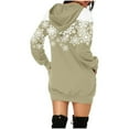 thumbnail image 1 of Christmas Ladies Hoodie Dress Fashionable Printed Sweatshirt with Bag Pocket Evening Wear Cozy Winter Outfit, 1 of 2