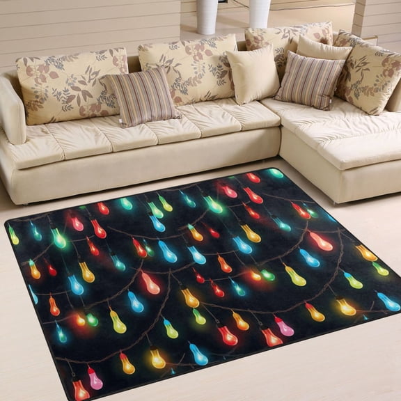Christmas Lamp Light Post Area Rug Washable 80 x 58 Floor Carpet Mat Non Slip for Bedroom Living Room Home Decor