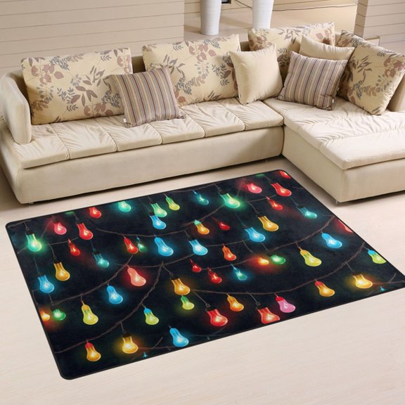 Christmas Lamp Light Post Area Rug Washable Floor Carpet Mat 60 x 39 inch for Bedroom Living Room Kids Room Home Decor