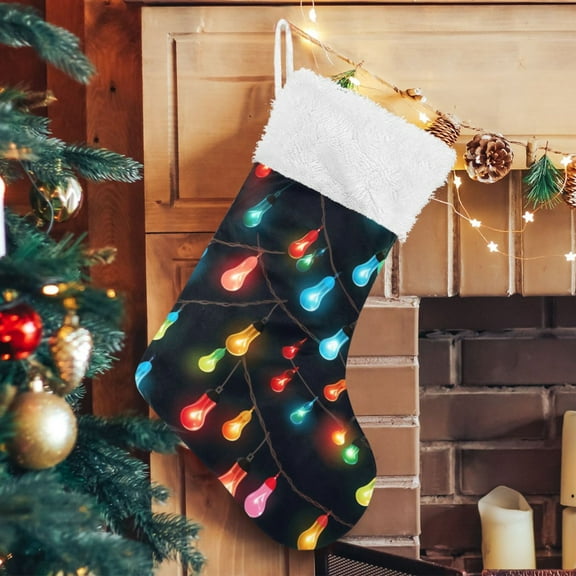 Christmas Lamp Light Post Christmas Stockings Xmas Stocking for Family Holiday Season Party Decorations