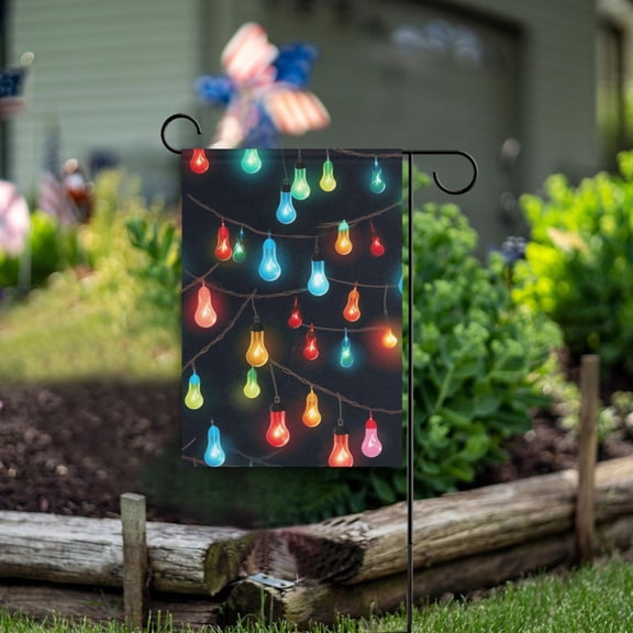 Christmas Lamp Light Post Garden Flag Double Sided Outdoor Banners for Courtyard Outdoor Lawn Farmhouse Holiday Decorations
