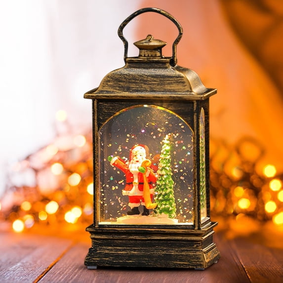 Christmas Lantern, Santa Claus Lantern, Battery Operated LED Christmas Candle Light Decoration, PVC Material, Warm Orange Glow, Multifunctional Holiday Decor, Compact Size 13.5cm x 7cm x 3.7cm