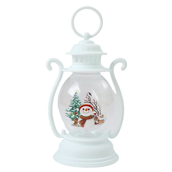 Christmas Lantern Santa Snowmen Vintage Battery Operated Portable Home Decoration Flameless Electronic Candle Lamp Night Light Party Supplies Gift